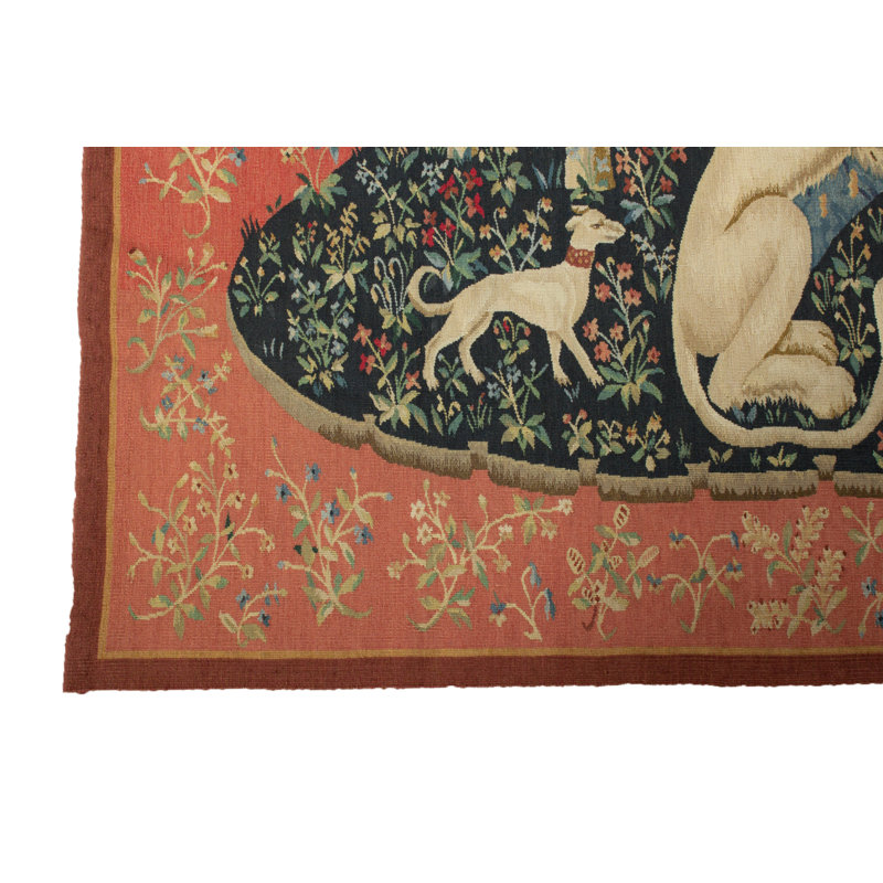 Hand-Knotted High-Quality Rust and Green Area Rug
