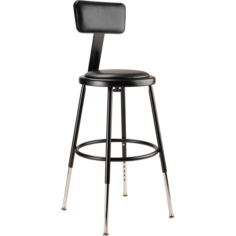 Tabouret de laboratoire à hauteur ajustable, Noir, 19" - 27"