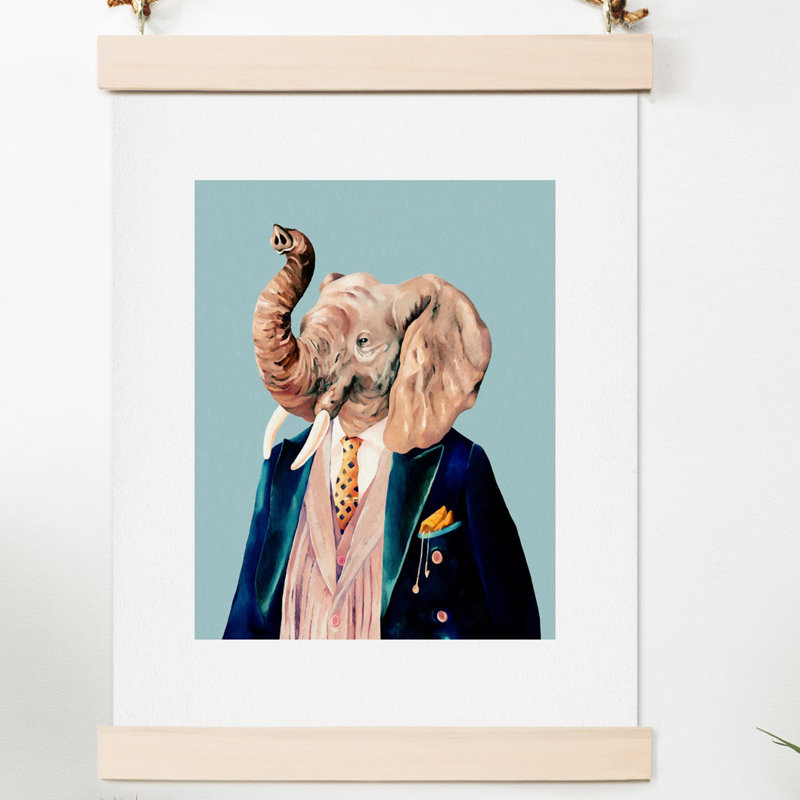 « monsieur éléphant », impression, H 14 po x l 11 po x P 0,13 po