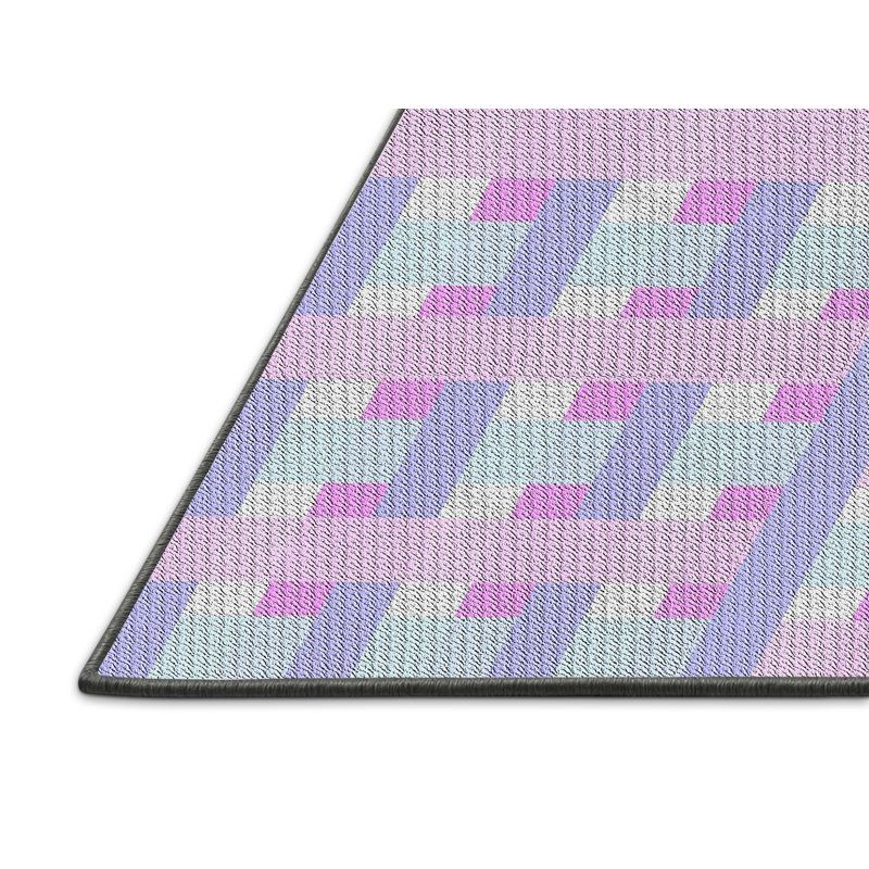 Tapis rose à motif écossais Kiely, Rectangle 4 pi x 6 pi