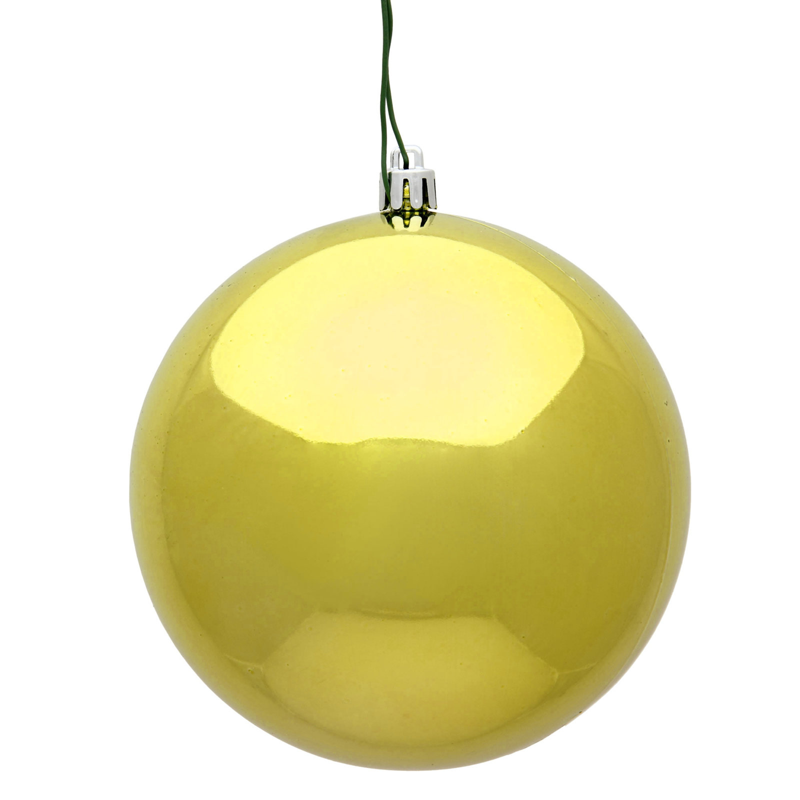 Shatterproof Bauble, 2.75" H x 2.75" W x 2.75" D, Lime Shiny