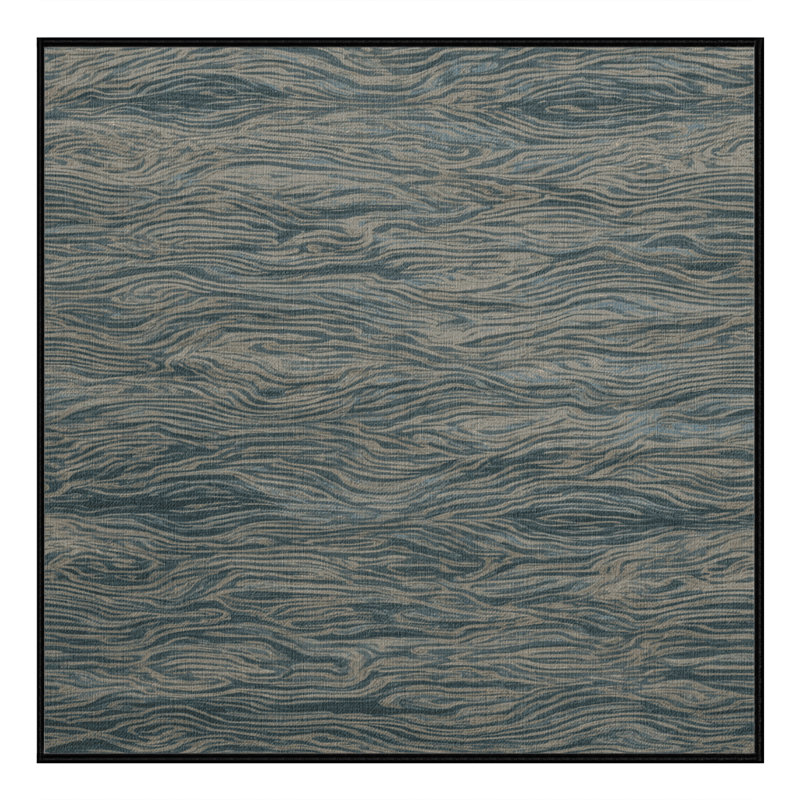 Tapis persan gris lavable à la machine, Carré 6 pi