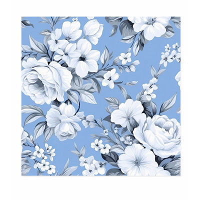 Floral Winter Blue Flowers XVI Unframed Art Print