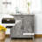 Farmhouse Sideboard Buffet Cabinet, Barn Door Style Kitchen Cabinet, 32" Accent Cabinet For Kitchen, Living Room Or Entryway, Gray Wash