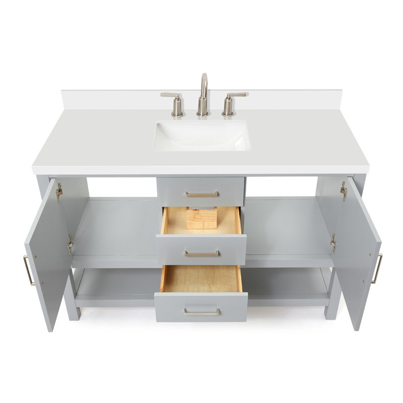 Ensemble de meuble-lavabo simple 55 po Abby, Gris