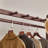Solid Pine Wood Rolling Garment Rack with Locking Wheels Hooks and Bottom Storage-1807181529-1807181531