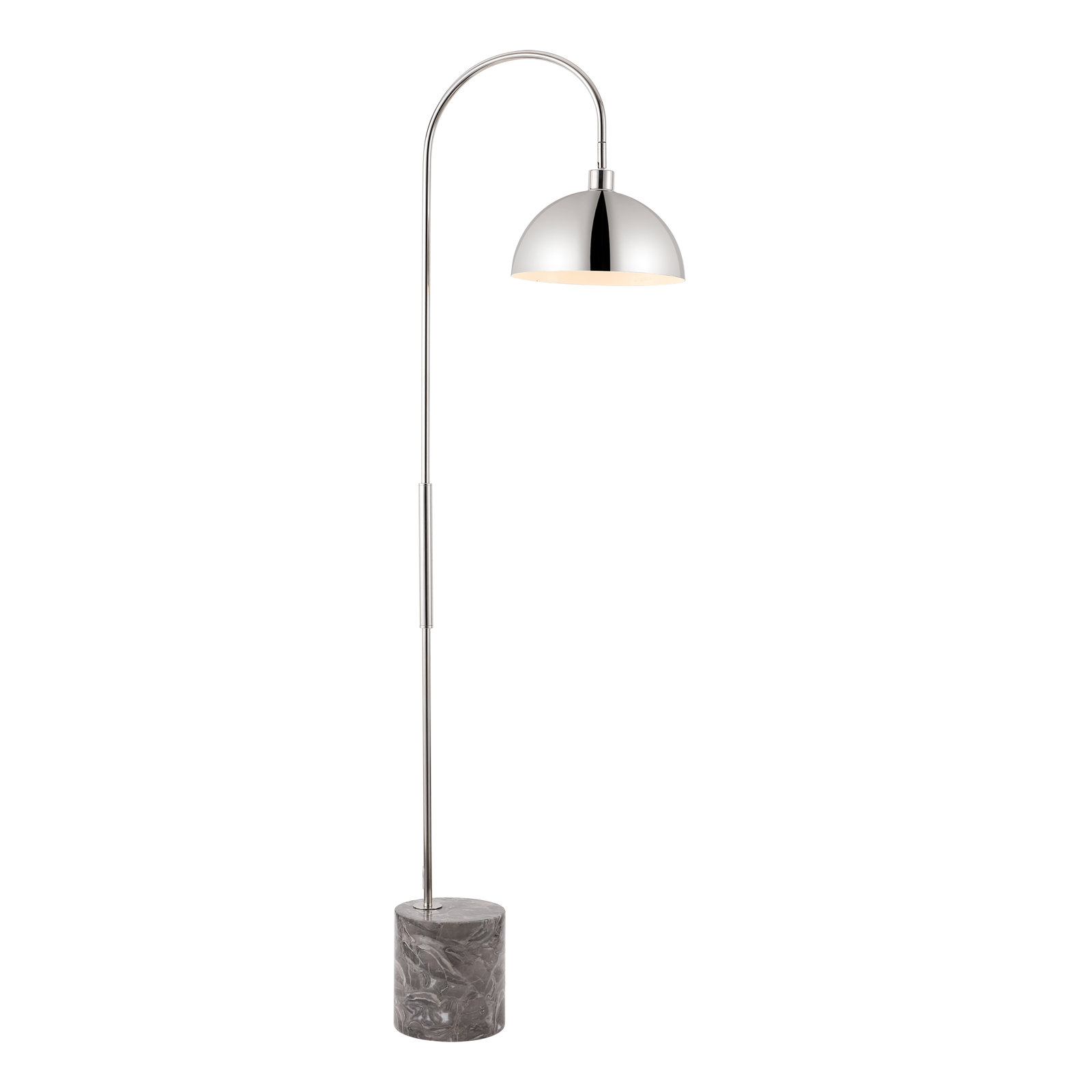 68" Dimmable Marble Floor Lamp, Silver