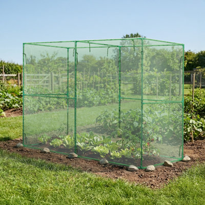2.4x1.2x1.85m Plant Protection Netting Cage with Zipper Door