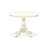 3 Piece Dinette Set for Small Spaces Contains a Round Dining Table with Pedestal and 2 Dining Chairs, Linen White-2037101453-2037101442