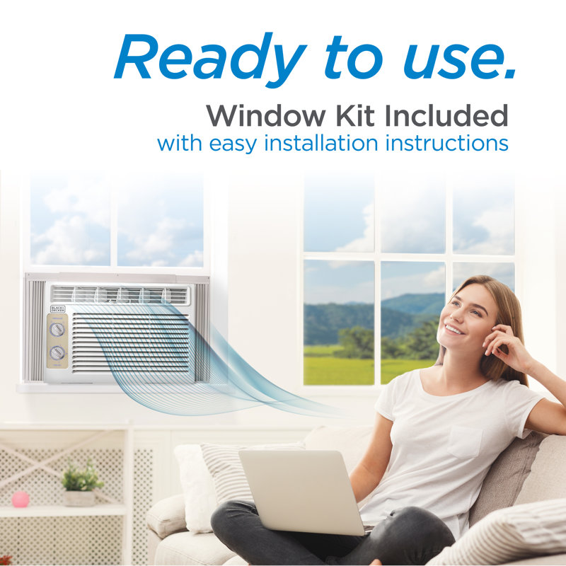 BLACK+DECKER 5000 BTU White Window Air Conditioner with Remote