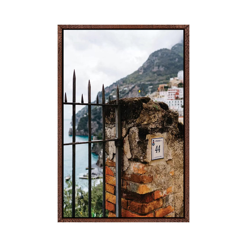 Rainy Positano I by Bethany Young - Print on Canvas, 101.6cm H x 66.04cm W x 3.81cm D, Classic Brown Wood Framed