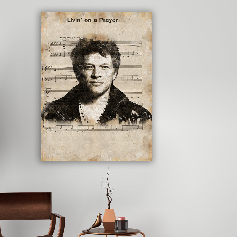 Livin' On A Prayer Jon Bon Jovi No.1 Music Artists & Lyrics Collection - Art Prints, Metal, 50.7cm H x 40cm W x 0.11cm D