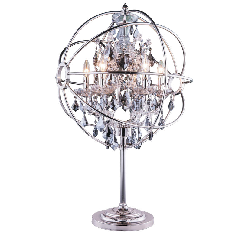 Lampe de table 34 po Mendelson, Nickel, Noir fumé