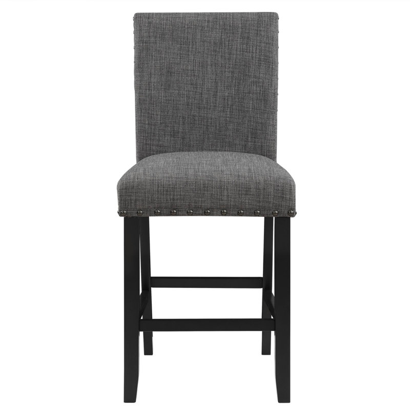 TABOURET DE MARIA (ENSEMBLE DE 2), Siège gris / structure noire