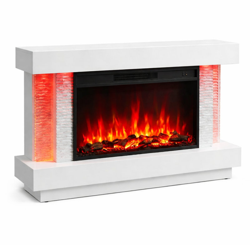 Belfry Heating 160cm W White Electric Fireplace