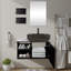 28 po X P 19 po P x 16 po Meuble-lavabo de salle de bain H noir avec lavabo et comptoir à surface solide noire et miroir
