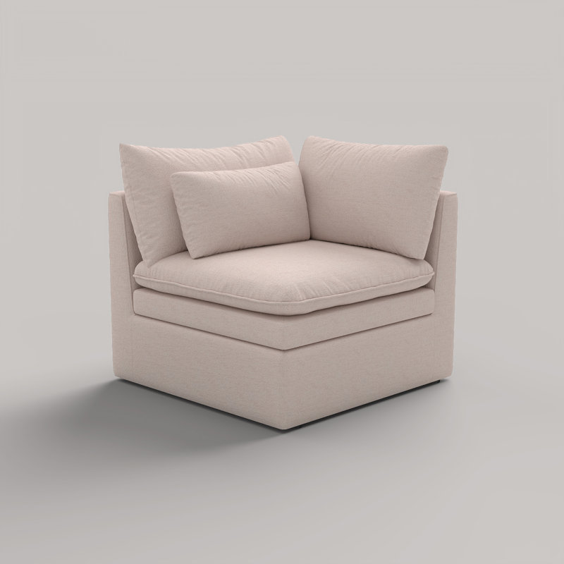 Fauteuil d'appoint d'angle rembourré et modulaire, Khaki