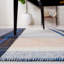 Tapis orange / bleu en laine / coton tissé à plat à la main Anjail-701580729
