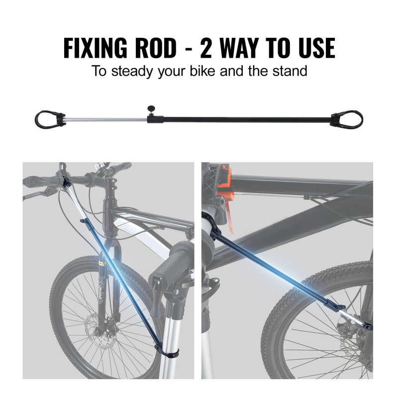 Heavy-Duty Adjustable Aluminum Bike Repair Stand with Magnetic Tool Tray