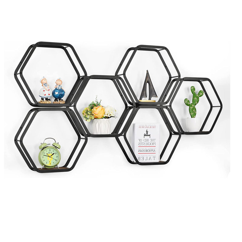 Adanya 6 Piece Hexagon Floating Shelf