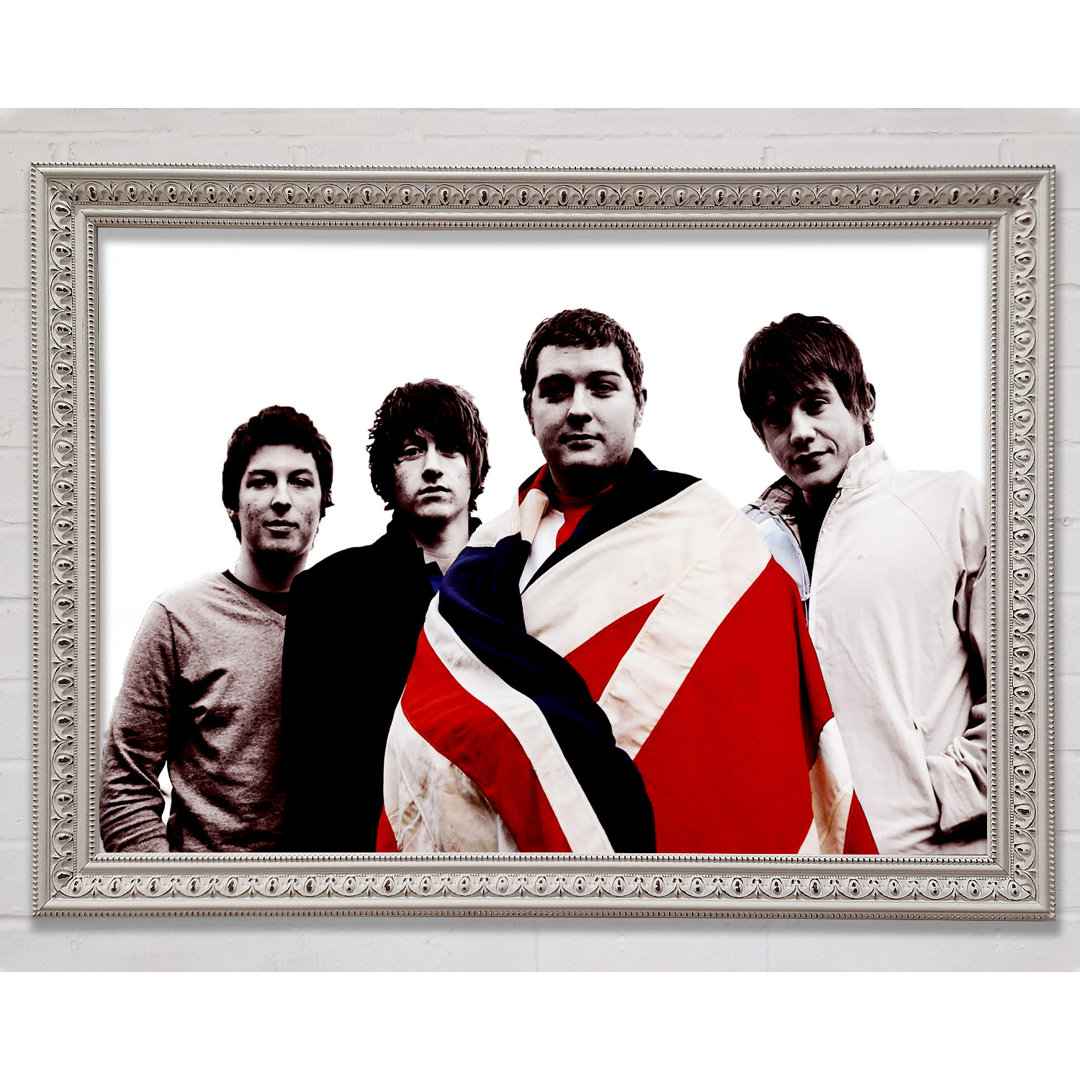 Arctic Monkeys Britische Flagge B N W - Einzelne Bilderrahmen Kunstdrucke