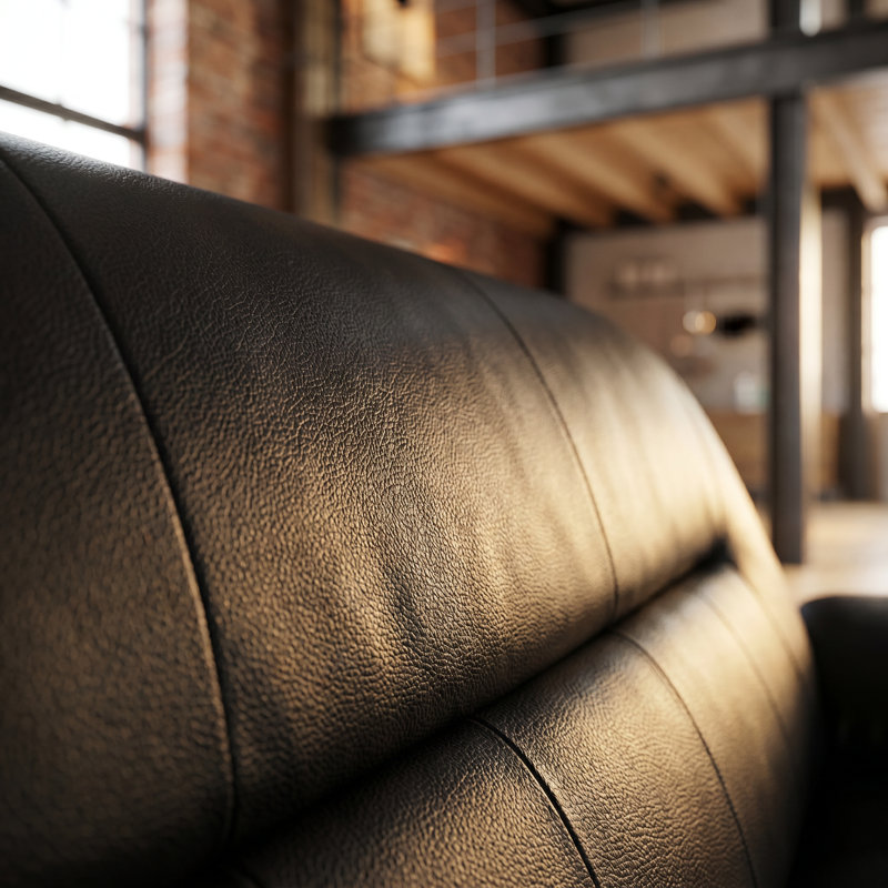3-Piece Modern Black Faux Leather Sofa Set