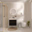Meuble-lavabo mural avec lavabo en acrylique intégré, 2 tiroirs à fermeture en douceur, armoire flottante pré-assemblée et moderne-748994998-748994987