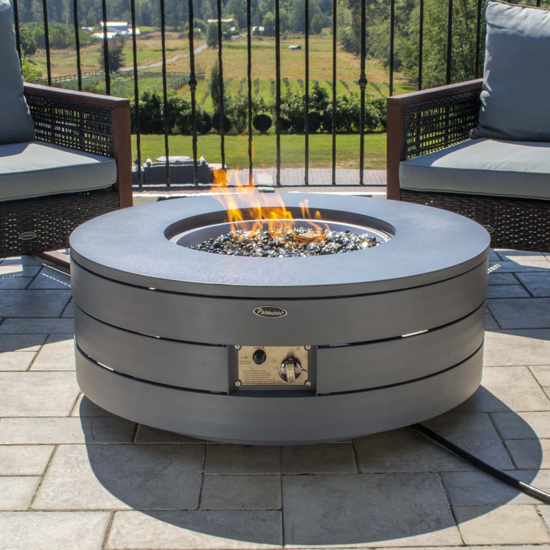 Table de foyer d'extérieur au propane en aluminium H 14,76 "x l 36"