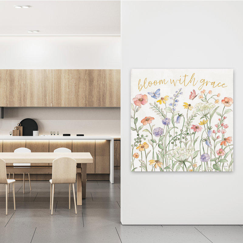 Fleurs sauvages, art floral de jardin III, H 48 po x l 48 po