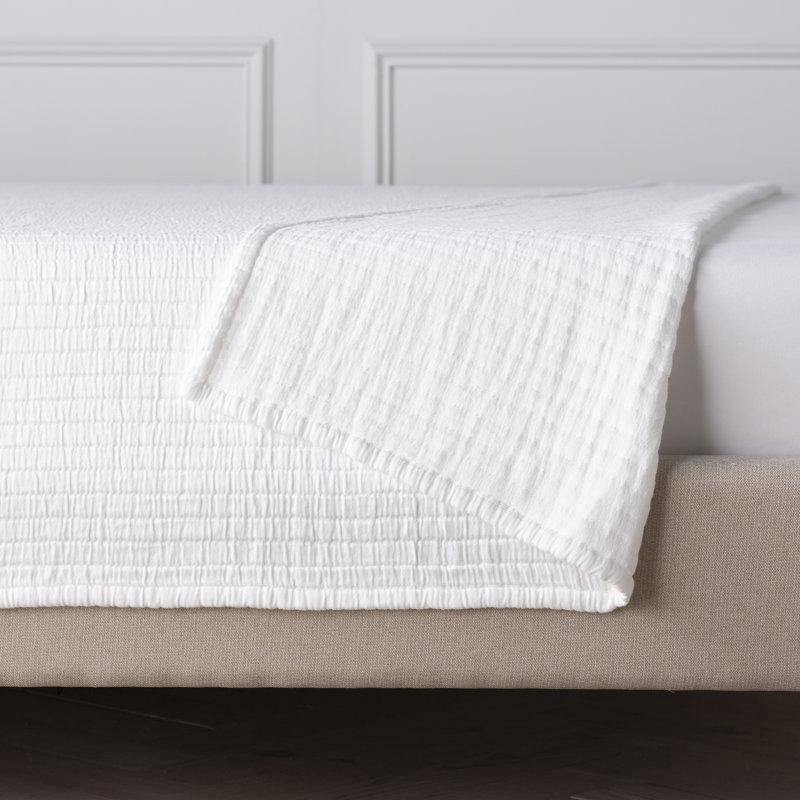 Boyfriend Matelasse Coverlet, Queen Coverlet, White