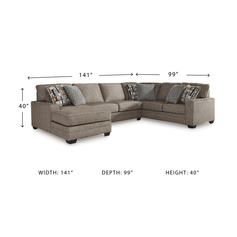 Bulwell 3-Piece Sectional With Chaise, Orienté à droite