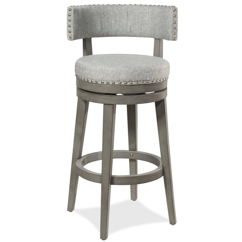 Wendover Upholstered Wood Swivel Stool, Bar Stool (31" Seat Height)