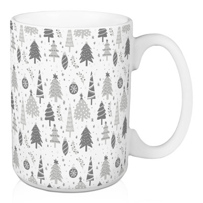 Gray Tree Ornament Pattern Mug