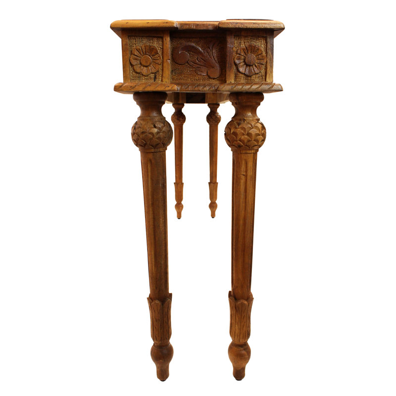 Console 54 po en bois massif vieilli, Walnut