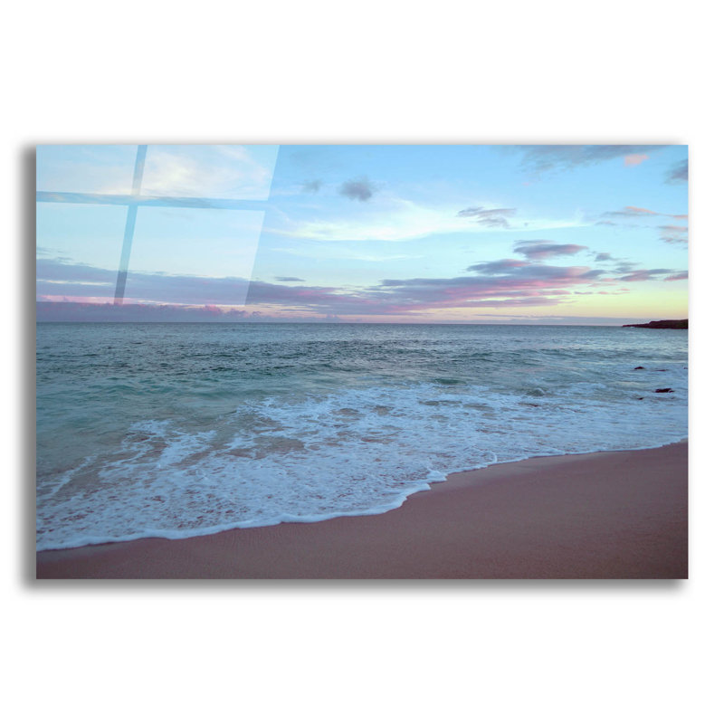 «Hawaii Beach Sunset No. 1» par Carlos Vargas, art mural en verre acrylique, H 16 po x l 24 po x P 0,2 po