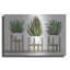 «White Pots on Stands I» par Cindy Jacobs, art mural en métal, 24 po x 16 po-1840446538