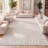 Alandis High-Low MidCentury Modern Arch Stripe Two-Tone White/Cream Indoor/Outdoor Rug-1417110024