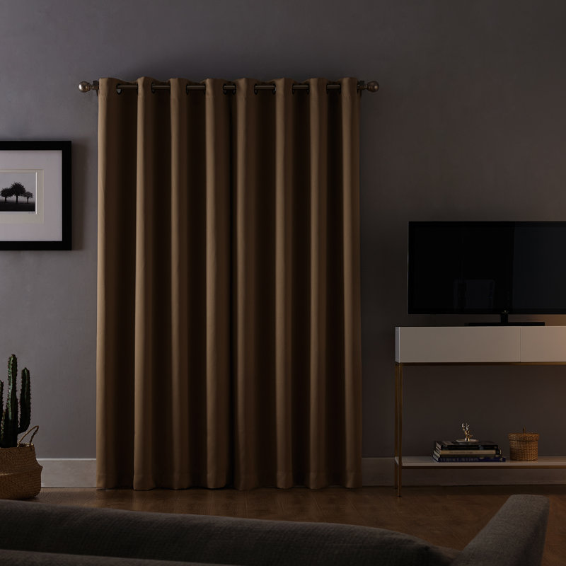 Panneau de rideau 100% occultant avec œillets Riley, Beige, L 52 po x L 84 po