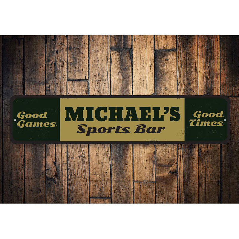 Enseigne en métal Sports Bar, H 4 po x l 18 po x P 0,04 po