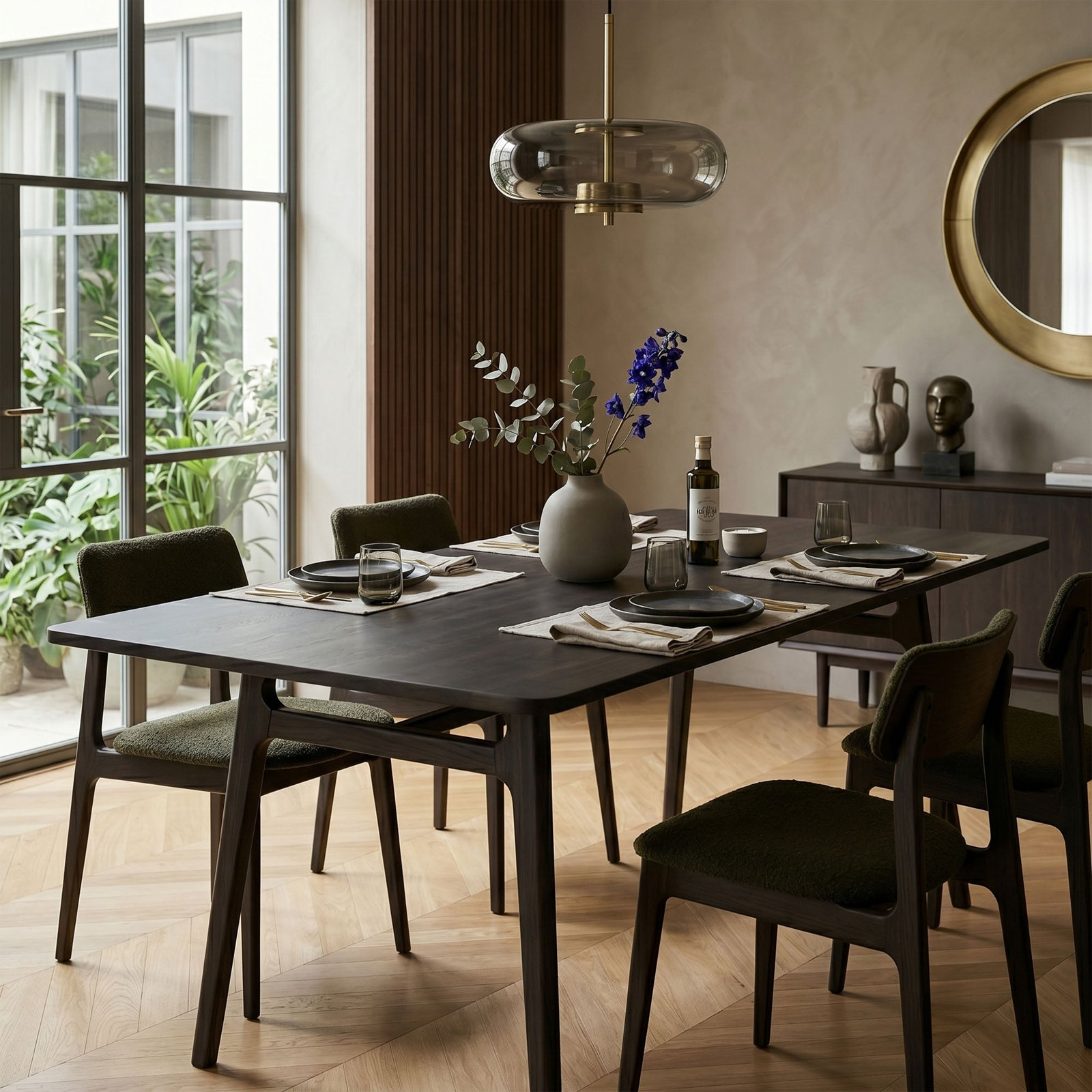 Lito 71" Acacia Dining Table, Black