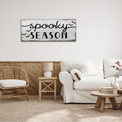 «Spooky Season», signe des chauves-souris noires, phrase d'Halloween par - art textuel