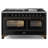 ILVE Majestic II Series 60 inch Dual Fuel Range with 9 Burners, Griddle (Glass Door)-114373871-114373837