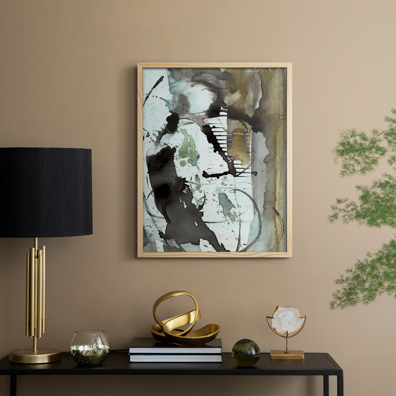 «Lyrical Abstract I», reproduction encadrée - bois massif, H 21 po x l 17 po
