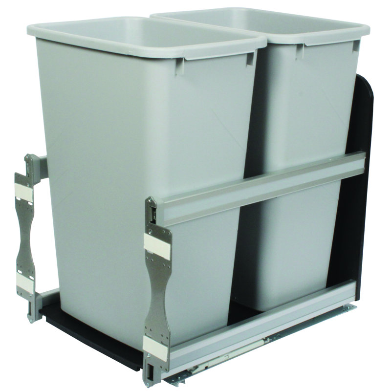 Plastic Open Pull Out Trash Can - 12.5 Gallons