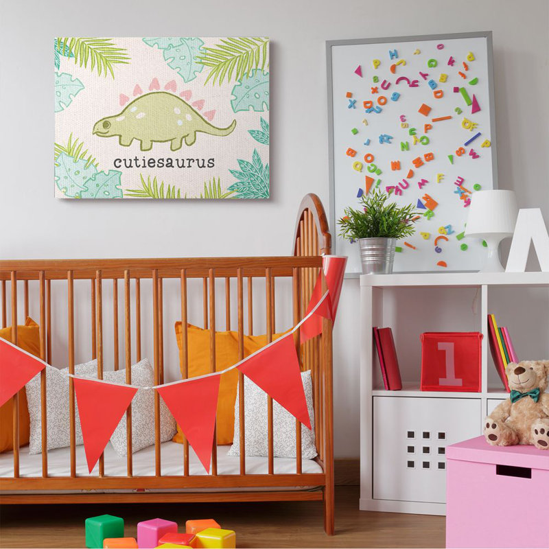 Baltes Cutiesaurus Dinosaur Kids Design, Toile tendue, H 30 po x l 40 po x P 1,5 po