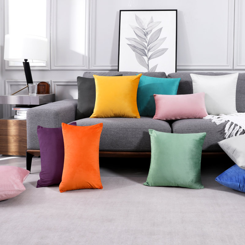 Decorative Throw Soft Linen Cushion Covers Pillow Covers (Set of 4), Square 26", Eggplant Purple