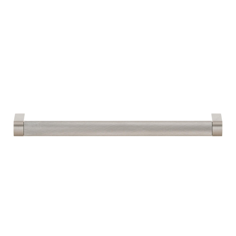 Brushed Nickel Knurled "Vero" Cabinet Hardware, 6-5/16" Drawer Pull