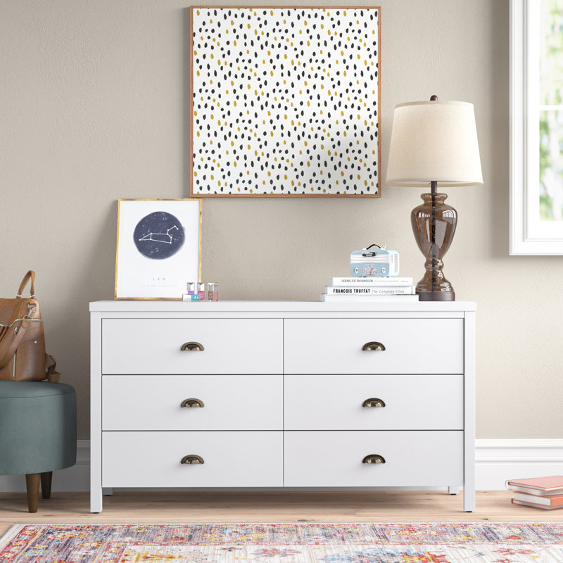 Humberto 6-Drawer 55" W Double Dresser, White
