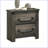 Rustic Gray Farmhouse Wood Nightstand with Antique Brass Handles