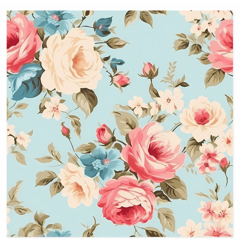 Floral Cottagecore Symphony Cottage Unframed Art Print, 16" H x 16" W
